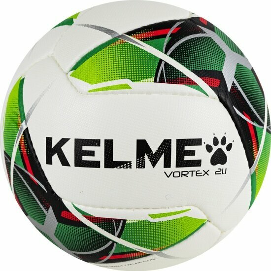 Мяч футбольный Kelme Vortex 21.1, 8101QU5003-423, р.5, 10 панелей, ПУ, ручная сшивка, бело-мультиколор