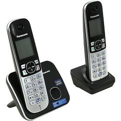 Panasonic Телефон KX-TG6812RUB Радиотелефон черный 2 трубки с ЖК диспл, DECT