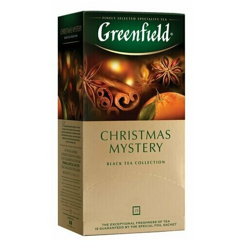 Чай черный с корицей 3 шт по 25 пакетиков GREENFIELD "Christmas Mystery"