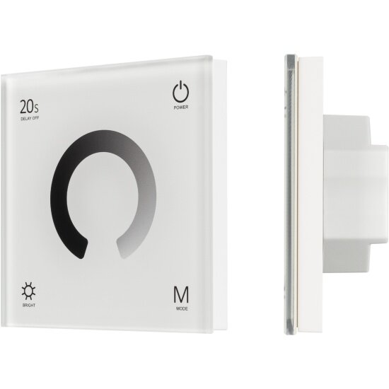 Панель Arlight SMART-P4-DIM-G-IN White (12-24V, 4x3A, Sens, 2.4G) (, IP20 Пластик, 5 лет)