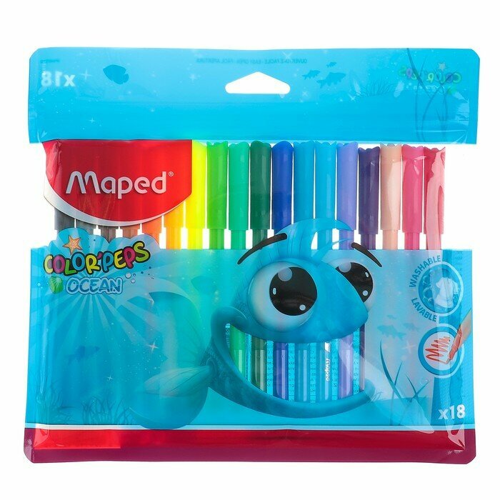 Фломастеры Maped Color Peps Ocean, 18 штук (845721)