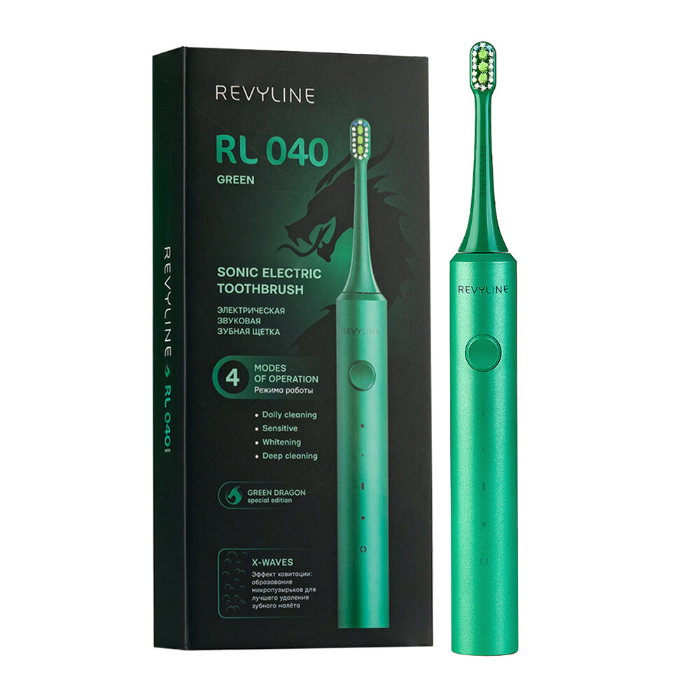 Электрическая звуковая щетка Revyline RL 040 Special Color Edition, Green Dragon