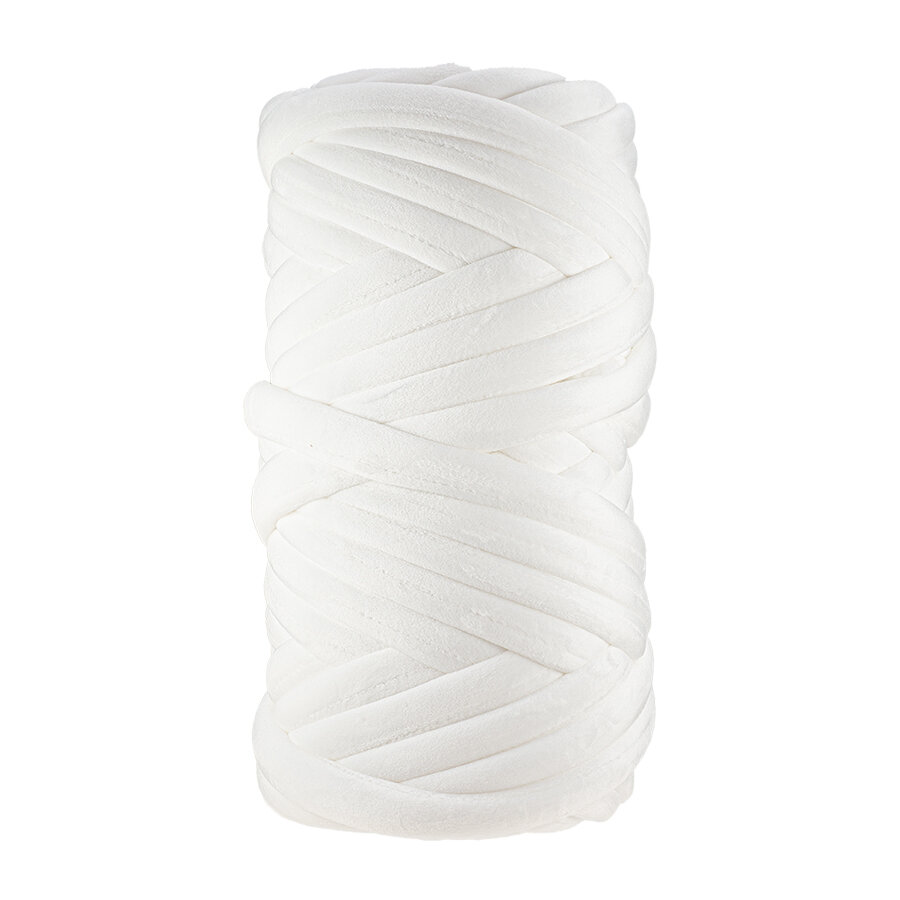 Толстая трубчатая пряжа для вязания "SAFINA" белая / Пряжа для ручного вязания 1000 гр
