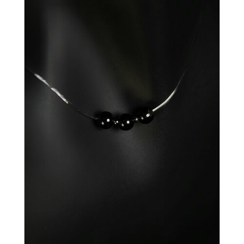 фото Чокер-невидимка черный турмалин (шерл), вариант №10 - натуральный камень, длина 45 см - наполняет энергией grow'n up