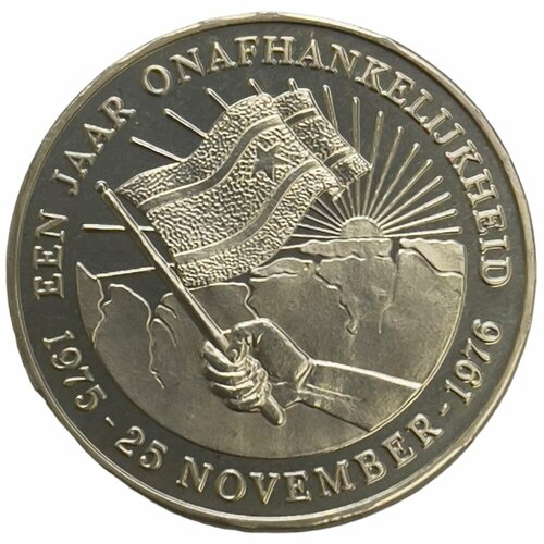 Суринам 10 гульденов 1976 г. (Первая годовщина независимости) (Proof) клуб нумизмат монета 10 даласи гамбии 1975 года серебро 10 лет независимости