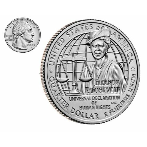 Монета Женщины Америки «Элеонора Рузвельт» 25 центов, 2023 год, США (8)