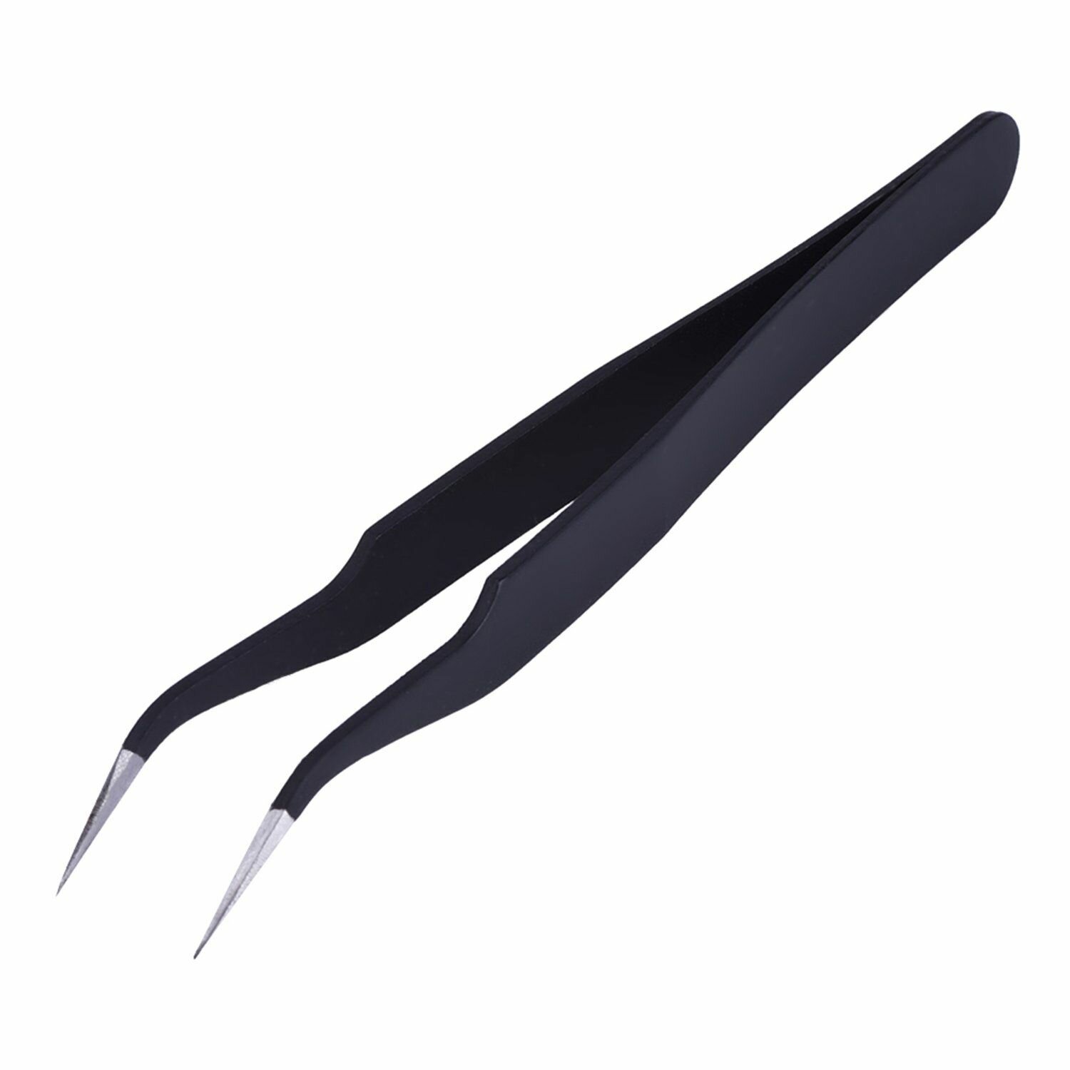 фото Пинцет Изогнутый Металлический Закаленный ESD-17 Черный / Профессиональный Инструмент для вскрытия Корпусов, для ремонта Телефонов, Планшетов, Ноутбуков и прочего