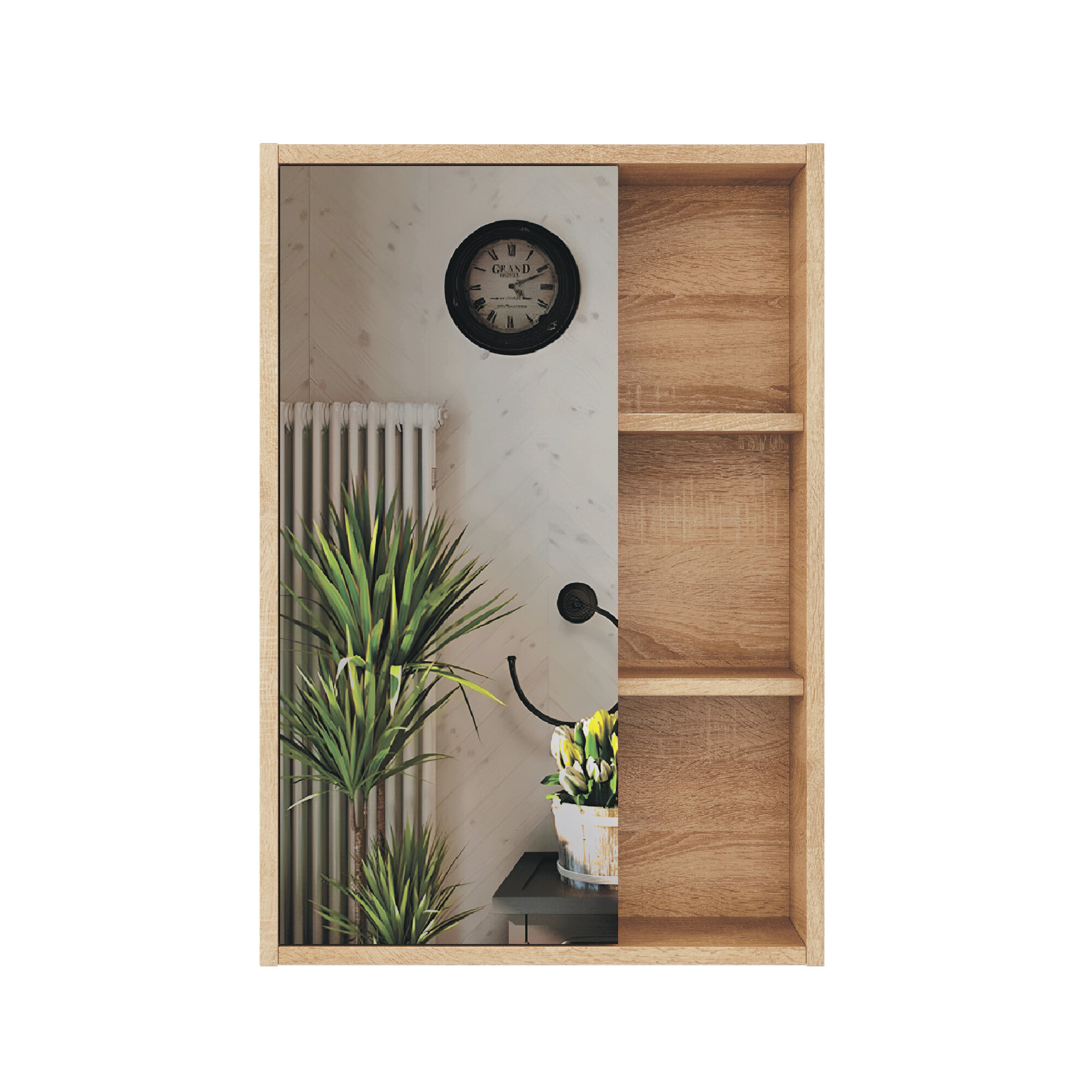 фото Зеркальный шкаф подвесной SanStar Инфинити 50 для ванной комнаты