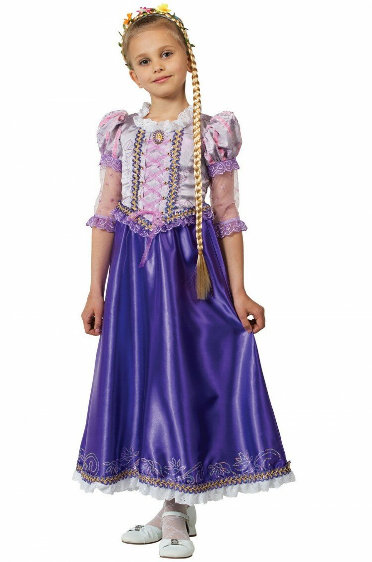 Карнавальный костюм для детей Принцесса Рапунцель фиолетовый Батик, рост 128 см