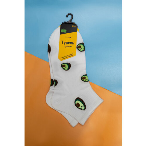 фото Носки turkan, размер 37-42, мультиколор, белый, зеленый, черный