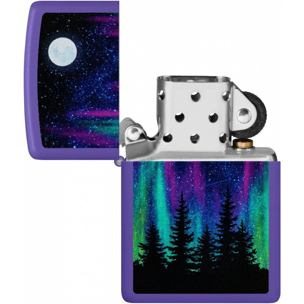 Зажигалка Zippo Night In The Forest Фиолетовый - фотография № 7