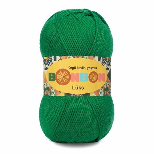 Пряжа Bonbon luks Nako, яр. зелень - 98596, 100% акрил, 5 мотков, 100 г, 240 м.