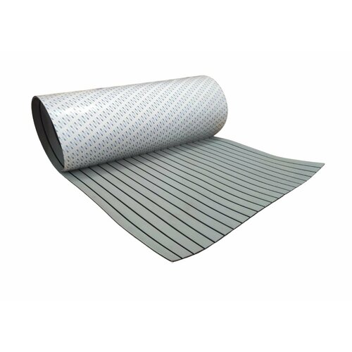 Покрытие палубное нескользящее самоклеящееся двухслойное EVADECK серое c черными полосами с фаской 1,2х2,4 м