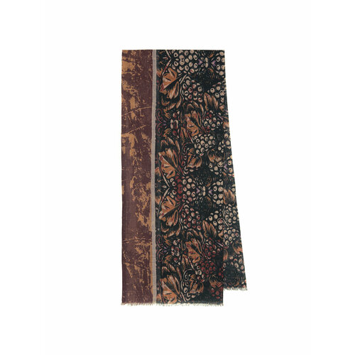 фото Шарф павловопосадская платочная мануфактура,190х40 см, one size, серый, коричневый