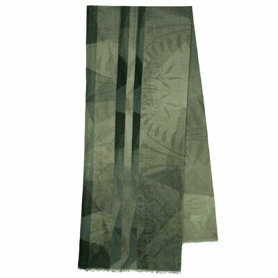 Шарф Павловопосадская платочная мануфактура, 190х40 см, хаки, зеленый
