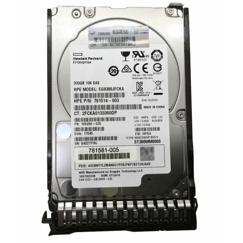 Жесткий Диск HP 846291-001 300Gb 10000 SAS 25 HDD 14255₽