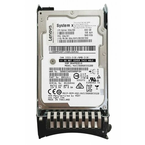 Жесткий диск IBM 00AJ304 600Gb 15000 SAS 25 HDD 4754000₽