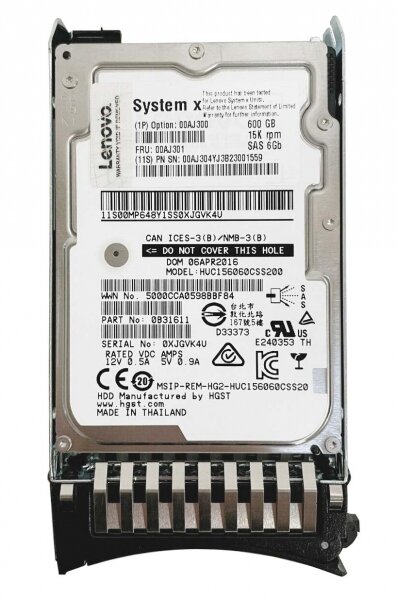 Жесткий диск IBM 00AJ300 600Gb 15000 SAS 2,5" HDD