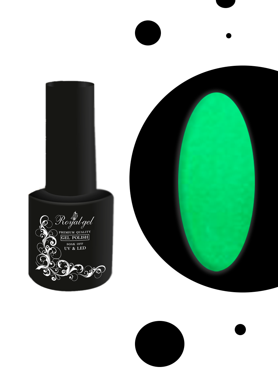 Топ Royal-gel "Glow in dark" светящийся в темноте без л/с 5 мл. GIDT