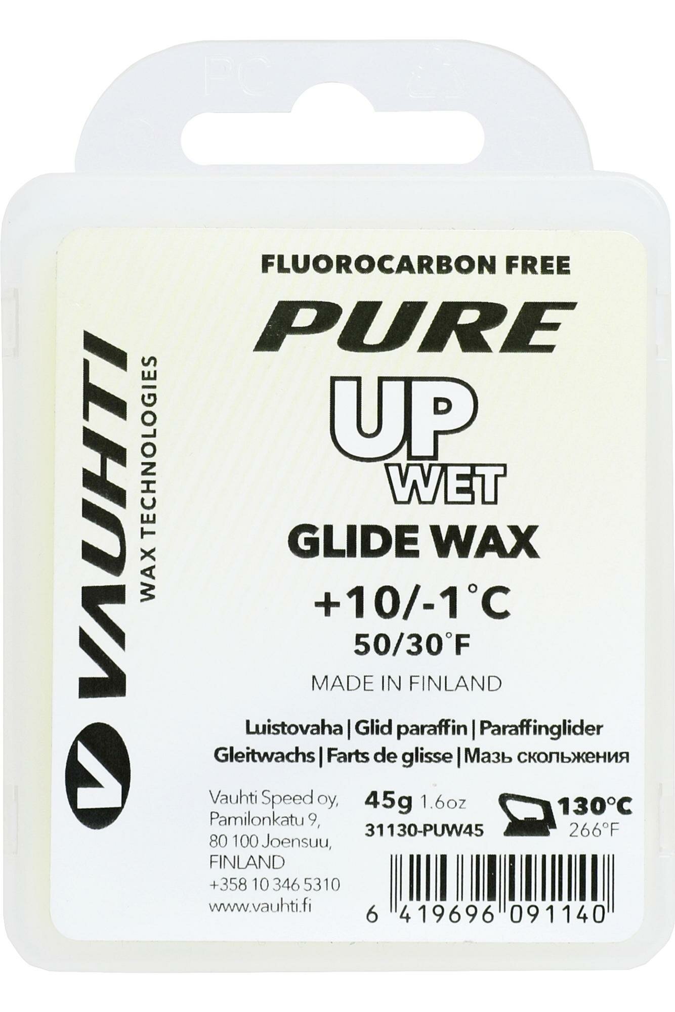 Универсальный парафин скольжения твердый Vauhti Pure Up Wet (+10/-1) 45 гр.