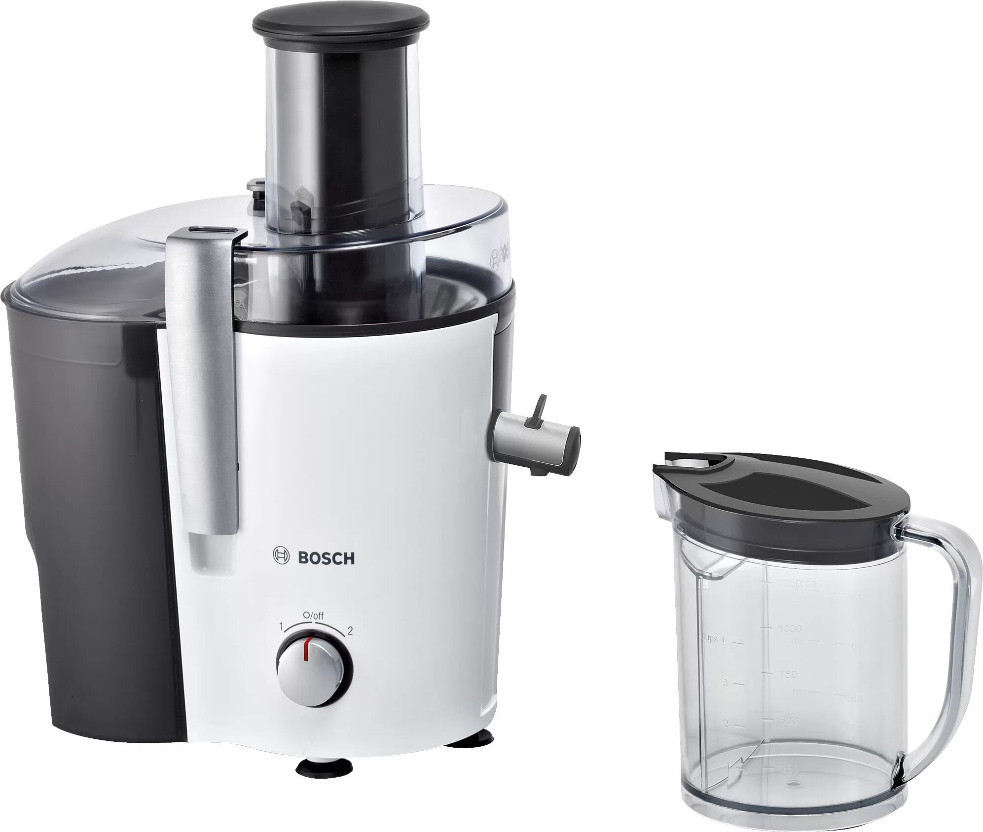 Соковыжималка центробежная Bosch VitaJuice MES25A0 700Вт рез. сок:1250мл. белый/черный