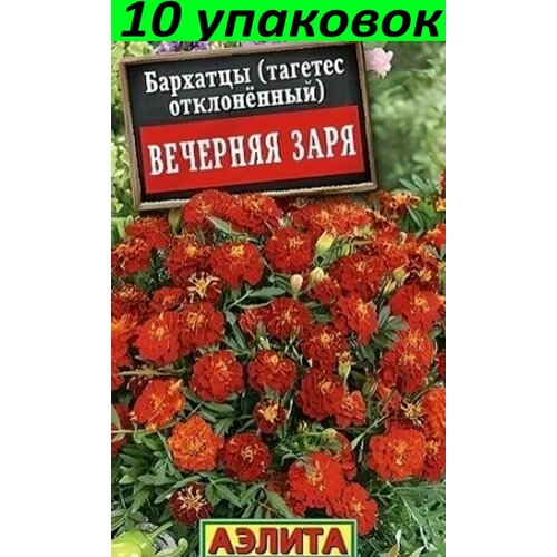 Семена Бархатцы (Тагетес) Вечерняя заря 10уп по 0.3г (Аэлита) семена бархатцы тагетес мари хелен 10уп по 0 5г аэлита