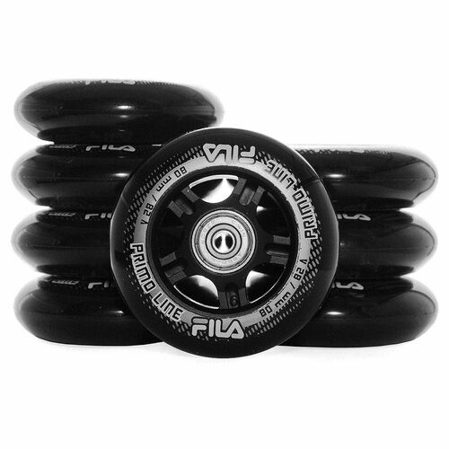 Набор колес для роликов (8шт.) Fila Wheels 80mm/82A + ABEC 5 + Alu Spacer 6mm набор втулок spacer explore для роликовых коньков