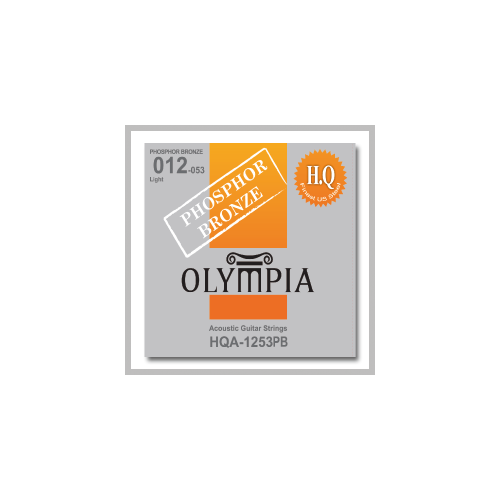 Olympia HQA 1253PB Струны для акустической гитары, Phosphor Bronze, 12-53 olympia ags802 струны для акуст гитары phosphor bronze 12 16 24 32 42 53