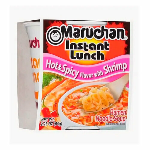 Лапша MARUCHAN Instant Lunch Спайси лайм с креветками (Hot Spicy Lime Shrimp) 64гр