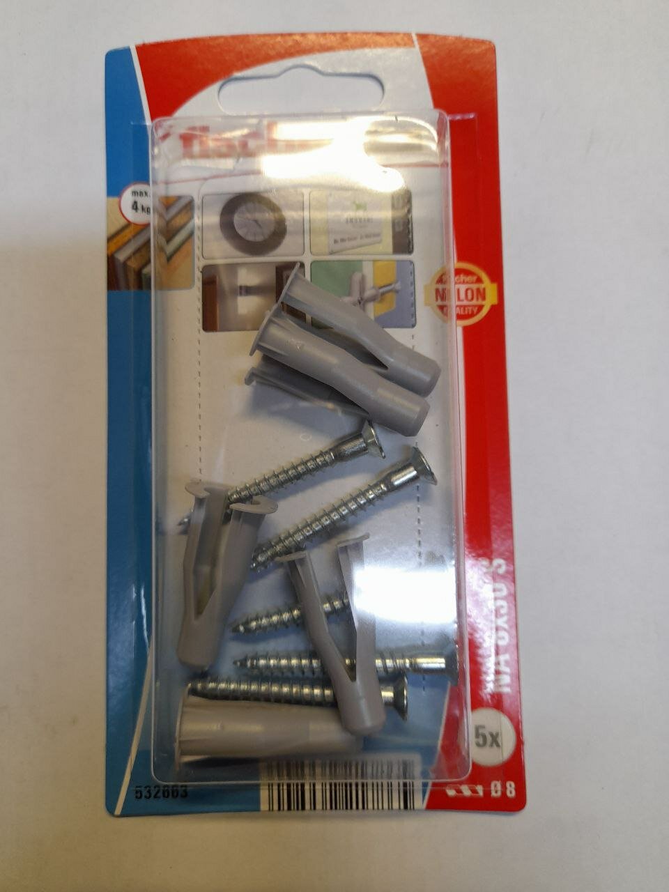 фото Дюбель нейлоновый NA c шурупом для листовых материалов 8х30 (50 шт.)