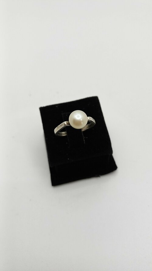 Кольцо, размер 22, белый, серебряный