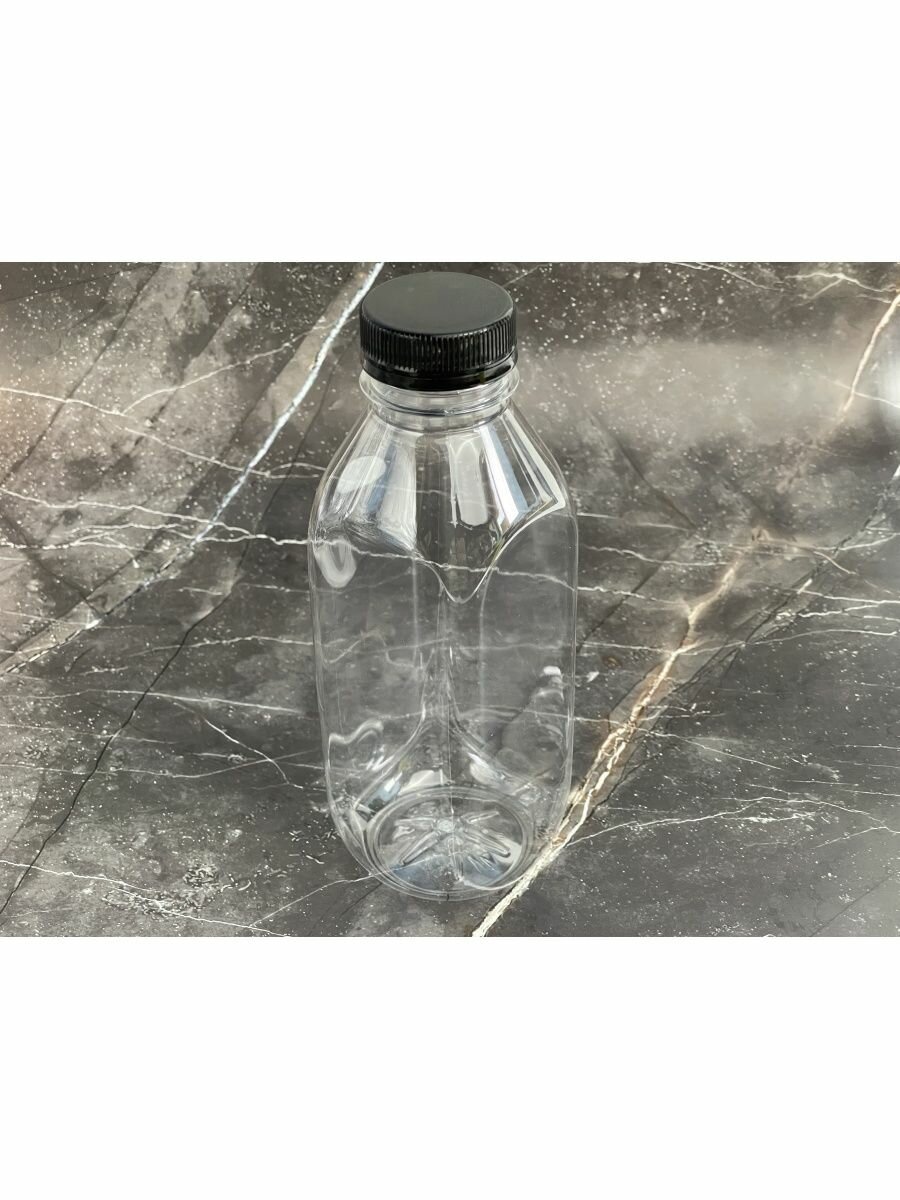 Пластиковая квадратная бутылка 500 мл с широкое с крышкой - фотография № 7