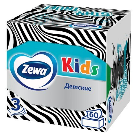 Салфетки бумажные Zewa Kids 3-слойные в коробке, 60 листов - фотография № 3