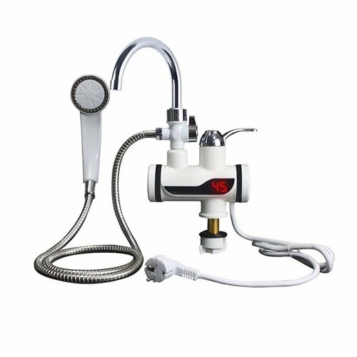 Проточный кран-водонагреватель с дисплеем-индикатором температуры с душем 1749₽