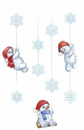 фото Снеговики на качелях