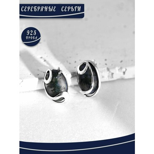 Серьги БРЮС, серебро, 925 проба