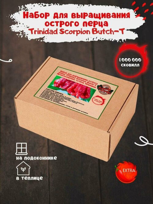 Набор для выращивания острого перца Тринидад скорпион в домашних условиях, мини парник для рассады