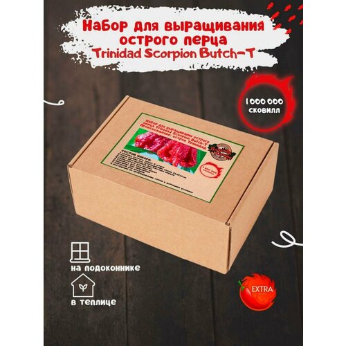 Набор для выращивания острого перца Тринидад скорпион в домашних условиях, мини парник для рассады