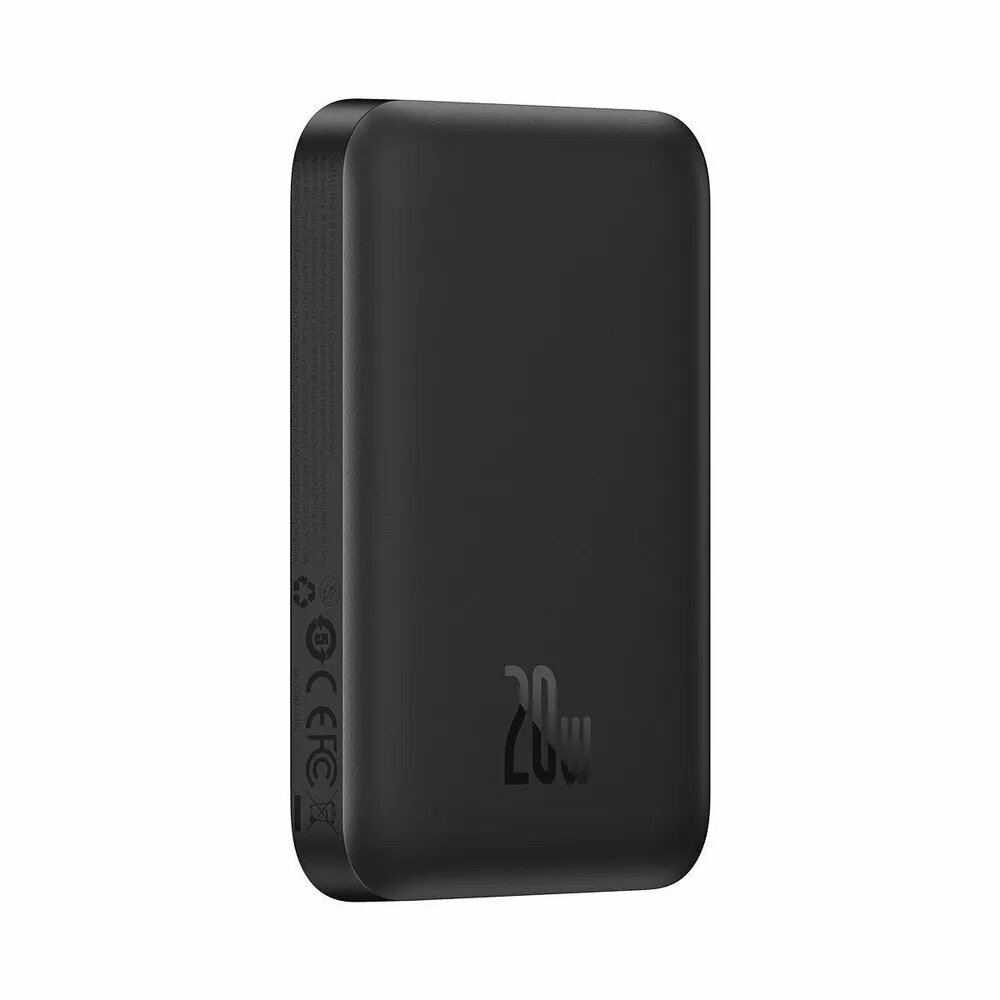 Внешний магнитный аккумулятор Baseus Magnetic Wireless 6000mAh PD20W с беспроводной зарядкой Qi 15W Черный PPCX050001