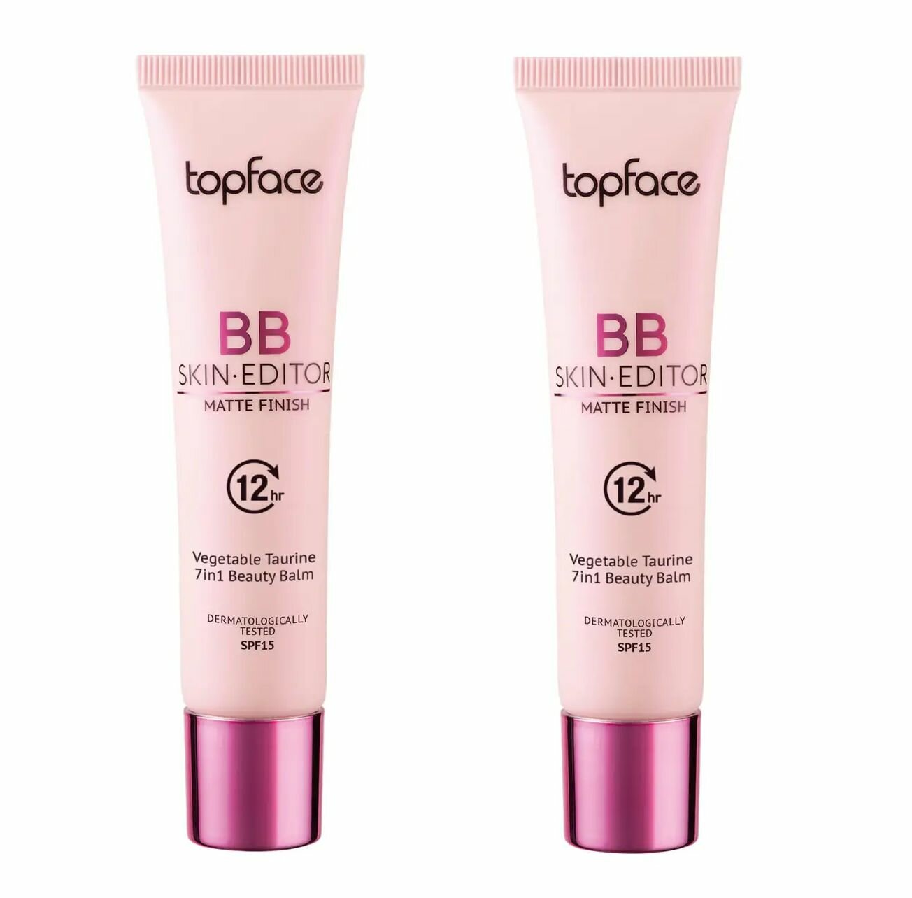 Topface Тональный крем BB Skin Editor Matte finish, тон 02 светло-бежевый, 2 шт