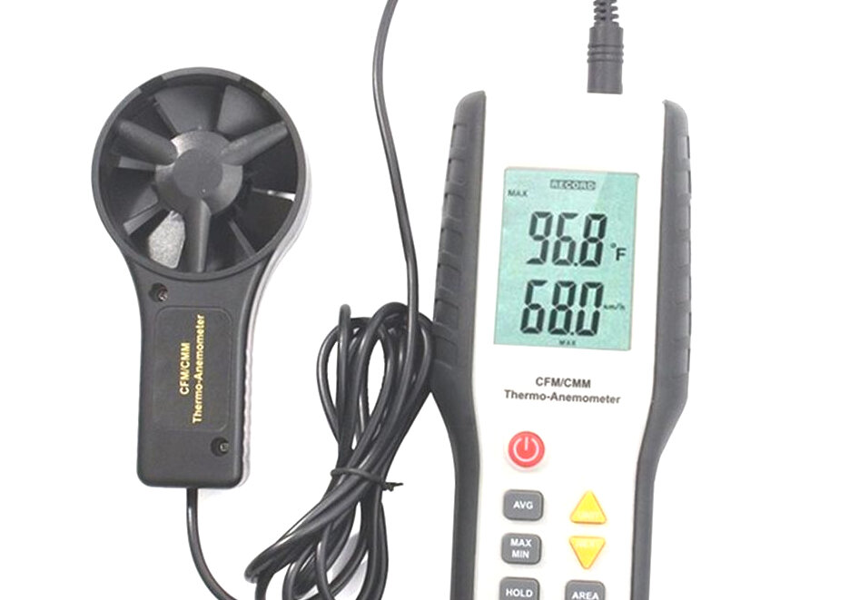 Анемометр HTI HT-9819 (EU) (P271209TH). Термоанемометр цифровой датчик скорости ветра, тестер скорости воздуха, анемометр, анемометр ветромер
