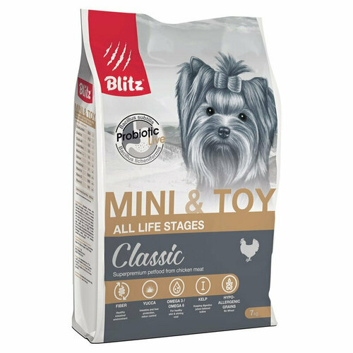 Корм сухой для собак Blitz для собак миниатюрных и мелких 2 кг