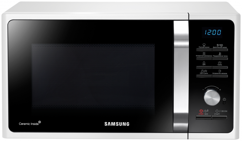 Б/У Samsung MG23F301TQW/BW Микроволновая печь, 23л, 800Вт, белый