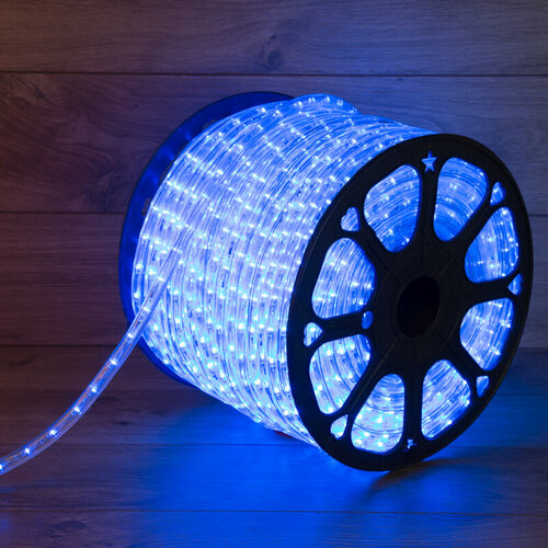 Светодиодный шнур Neon-night Дюралайт 100 м, диам. 13 мм, 36 диодов/метр, 3 жилы, синее свечение