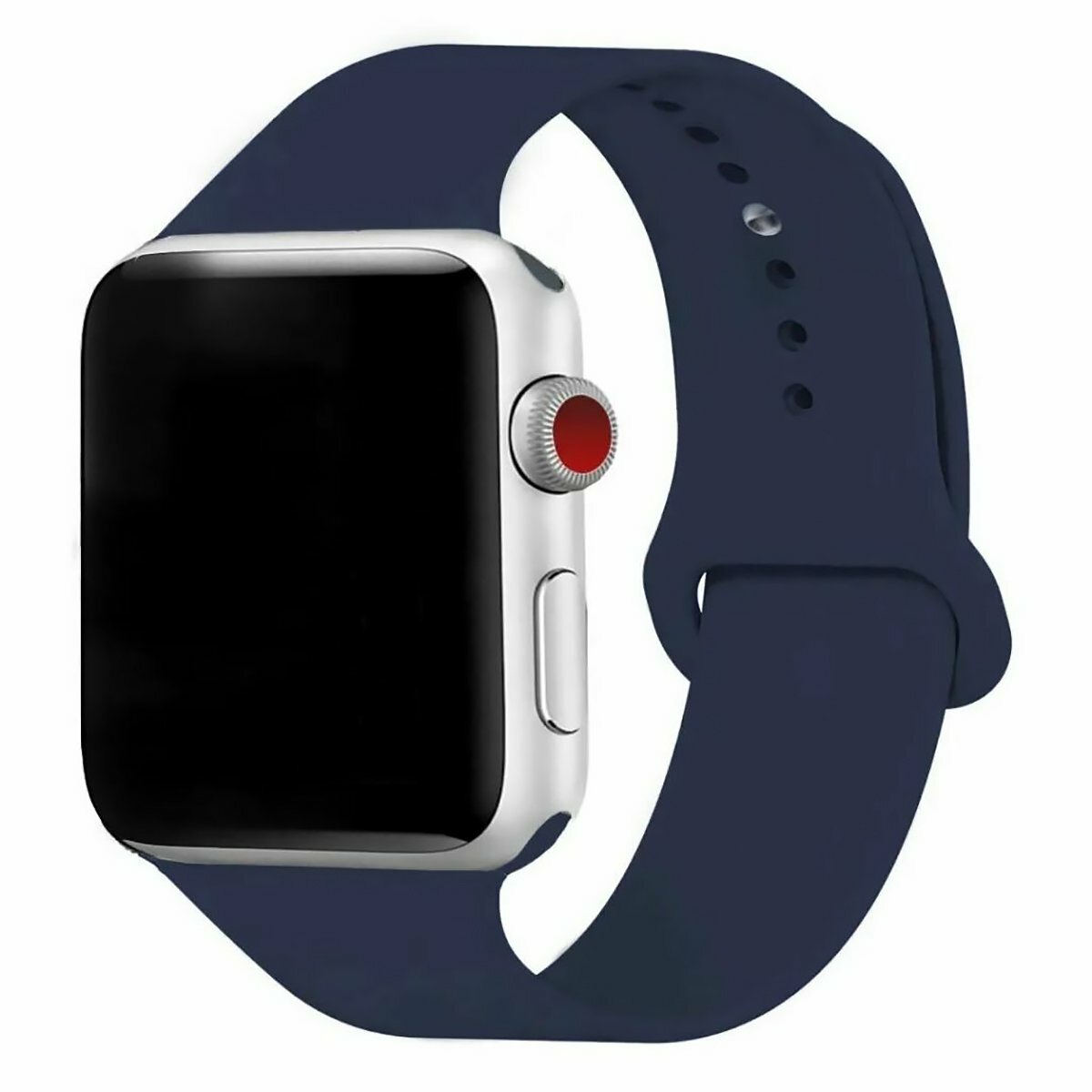Силиконовый ремешок для Apple Watch (Эпл Вотч) 38/40/41мм / Эластичный спортивный браслет для умных смарт-часов / размер браслета L , темно-синий (L)