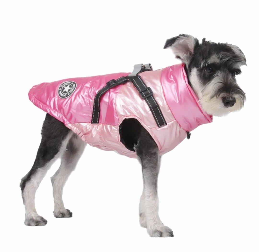 Жилет для собак мелких пород утепленный влагостойкий, розовый, M - фотография № 10