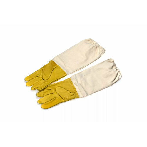 Перчатки пчеловода Beeland (жёлтые кожа, лён) XXL перчатки пчеловода xxl
