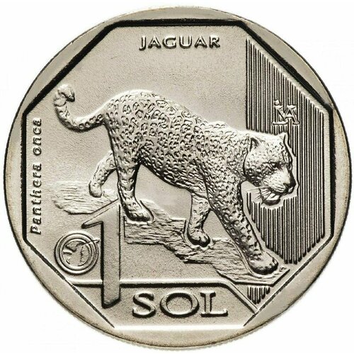 Монета 1 соль Ягуар. Красная Книга (исчезающие виды диких животных). Перу 2018 UNC