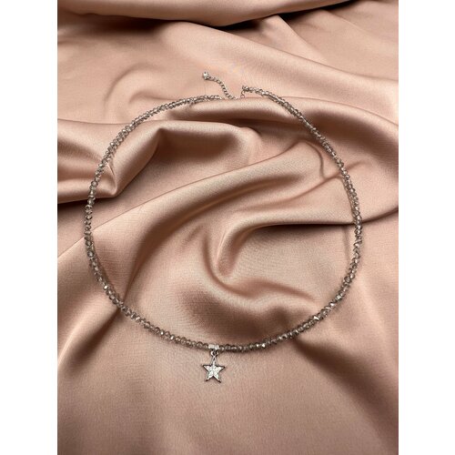 Чокер, циркон, длина 40 см, серый