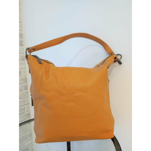 фото Сумка авоська стиль 272-1, фактура лаковая, матовая, гладкая, оранжевый